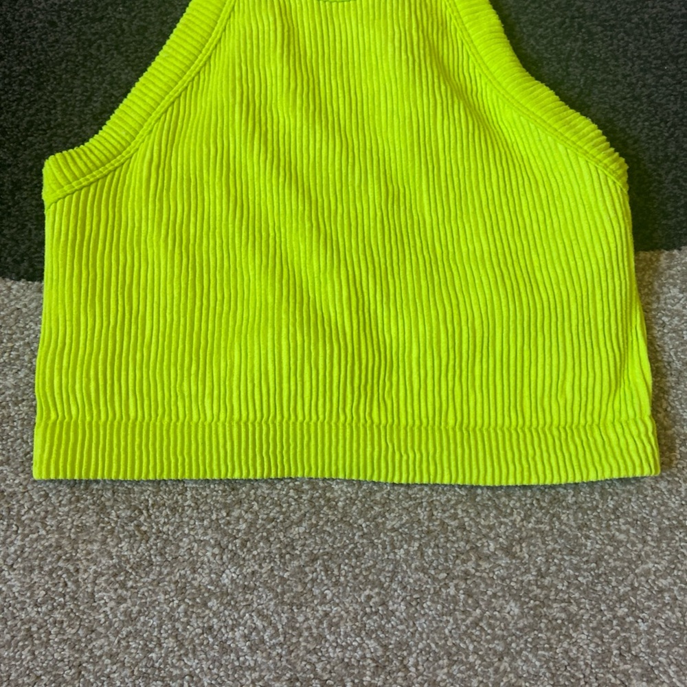 Aerie Superchill Real Good Crop Top Bralette M Green Sports Bra - Picture 4 of 9